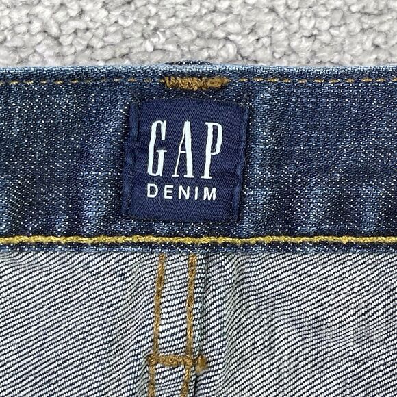 Gap Jeans Men’s 32X28.5 Blue Slim Straight Atletic Fit Mid-Rise Dark Wash - Picture 5 of 12